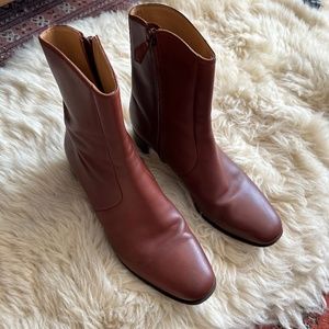 Hermes - Cognac Leather Ankle Boots